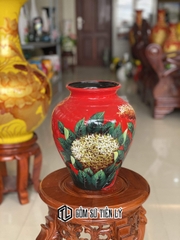 Bình hoa dáng đùi dế vẽ 3D tài lộc-BGD14
