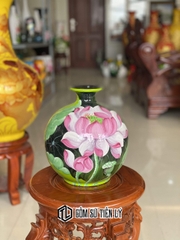 Bình tròn gốm sứ trang trí 3d-BGD21