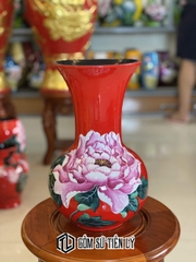 Bình lọ gốm tì bà hoa hồng-BGD51
