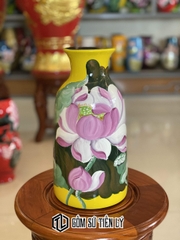 Bình hoa dáng giỏ vẽ hoa 3d-BGD54