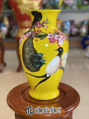 Bình hoa chân đèn hoạ tiết chim hoa đào-BGD89