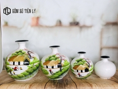 Bình hoa sơn mài hút lộc Bát Tràng-TLM04