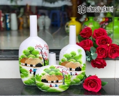 Bình trang trí decor vẽ hoa văn đẹp-BTD03