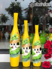 Bình trang trí decor vẽ quê xưa-BTD08