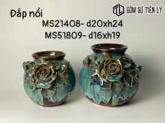 Lọ hoa hút lộc đắp nổi hoạ tiết đẹp- TLN11