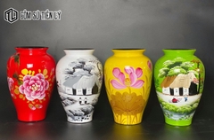 Lọ hoa sơn mài đẹp vẽ tay độc đáo-TLM03