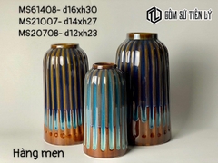 Set 3 bình men hoả biến Bát tràng-TLH10