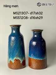 Bình hoa dáng giỏ cao men hoả biến-TLH12