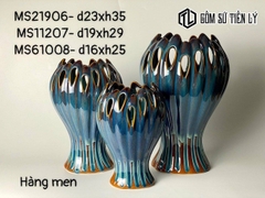 Bình hoa men hoả biến dáng đài sen-TLH21