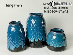 Set 3 bình hoa men hoả biến dáng giỏ-TLH24