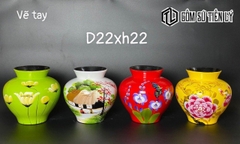Set bình sơn mài vẽ hoa-TLM31
