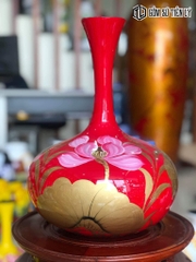 Bình sơn mài dáng tỏi dẹt-TLM63