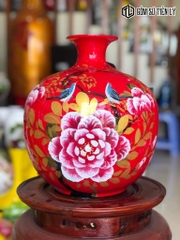 Bình trang trí sơn mài hút lộc-TLM67