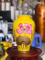 Bình cao cấp sơn mài vẽ hoa-TLM70