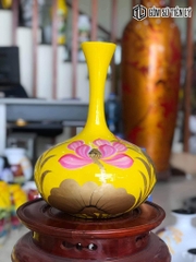 Bình hoa sơn mài dáng tỏi dẹt-TLM76