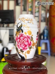 Bình sơn mài cao cấp vẽ tay-TLM86