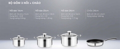 Bộ nồi chảo Inox Mutosi MC-347