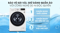 Máy giặt cửa ngang sấy LG Inverter 8.5 kg FV1408G4W