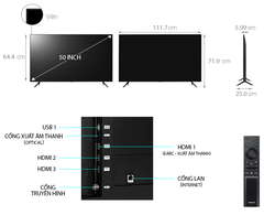 Smart Tivi Samsung 4K 50 inch 50AU7700 UHD