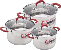 Bộ nồi Inox Smartcook 3 chiếc cỡ 16cm, 20cm, 24cm-SM3335