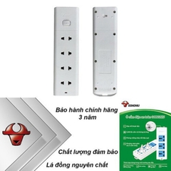 ổ cắm điện gongniu chống cháy 4 ổ 1 công tắc 3M