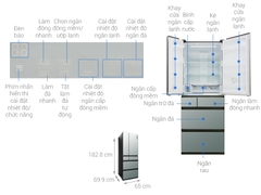 Tủ lạnh Panasonic Inverter 491 lít Multi Door NR-F503GT-X2