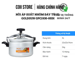 Nồi áp suất nhôm đáy từ Goldsun GPC1930-05IH