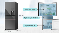 Tủ lạnh Panasonic 540 lít  có lấy nước lạnh có làm đá tự động NR-YW590YMMV