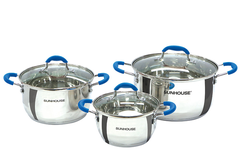 Bộ nồi Inox đáy từ Sunhouse 3 đáy  SHG361