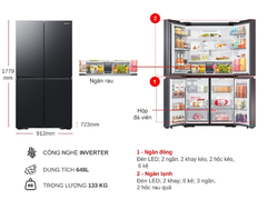 Tủ lạnh Samsung Inverter 648 lít Multi Door RF59C766FB1/SV