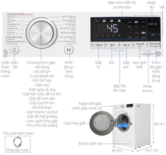 Máy giặt cửa ngang LG Inverter 10 kg FV1410S4W1 mã mới 2023