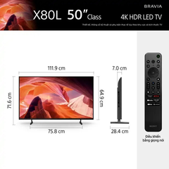 Google Tivi Sony 4K 50 inch KD-50X80L (mã mới 2023)