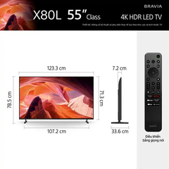 Google Tivi Sony 4K 55 inch KD-55X80L (mã mới 2023)