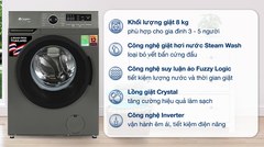 Máy giặt Casper cửa ngang Inverter 8 kg WF-8VG1