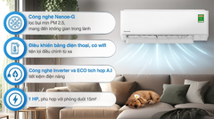 Điều hòa Panasonic 9000BTU 1 chiều Inverter 1 HP CU/CS-PU9AKH-8