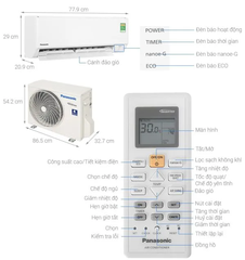 Điều hòa Panasonic 1 chiều 12.000BTU inverter RU12AKH-8