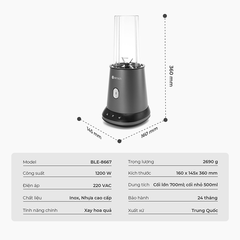 Máy xay sinh tố Elmich BLE-8667