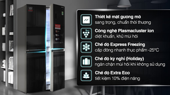 Tủ lạnh 4 cánh Sharp Inverter dung tích 401 lít Multi Door SJ-FXP480VG-BK