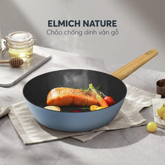 Chảo chống dính vân gỗ Elmich size 20cm Nature EL-5947MG20