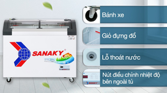 Tủ đông Sanaky VH-3899KB 280 lít kính trong