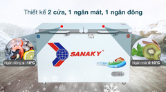 Tủ đông Sanaky 280 lít 1 ngăn đông, 1 ngăn mát TD VH4099W2KD
