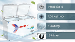 Tủ đông Sanaky 280 lít 1 ngăn đông, 1 ngăn mát TD VH4099W2KD