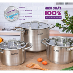 Bộ nồi chảo quánh inox cao cấp 5 món Gume GMPPS-2201