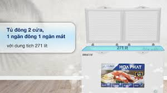 Tủ đông Hòa Phát 2 ngăn 1 đông 1 mát dung tích 271 Lít HPF BN6271