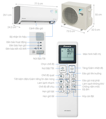 Điều hòa Daikin 1 chiều 18.000BTU inverter FTKF50ZVMV