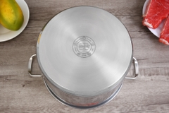 Nồi luộc gà inox 3 đáy nắp kính 28 cm Sunhouse SH28LG