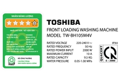 Máy giặt cửa ngang  Toshiba Inverter 9.5 kg TW-BH105M4V WK