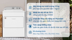 Máy sấy thông hơi Whirlpool 15 kg 3LWED4815FW0