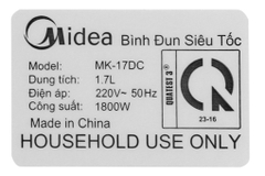 Bình siêu tốc Midea 1.7 lít MK-17DC