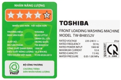 Máy giặt cửa ngang Toshiba Inverter 7.5 Kg TW-BH85S2V WK